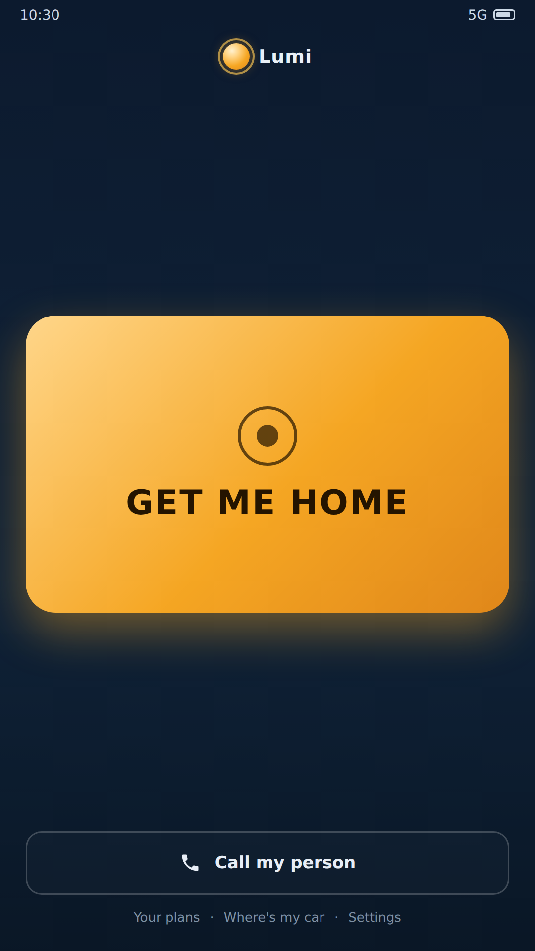 Get me home screen